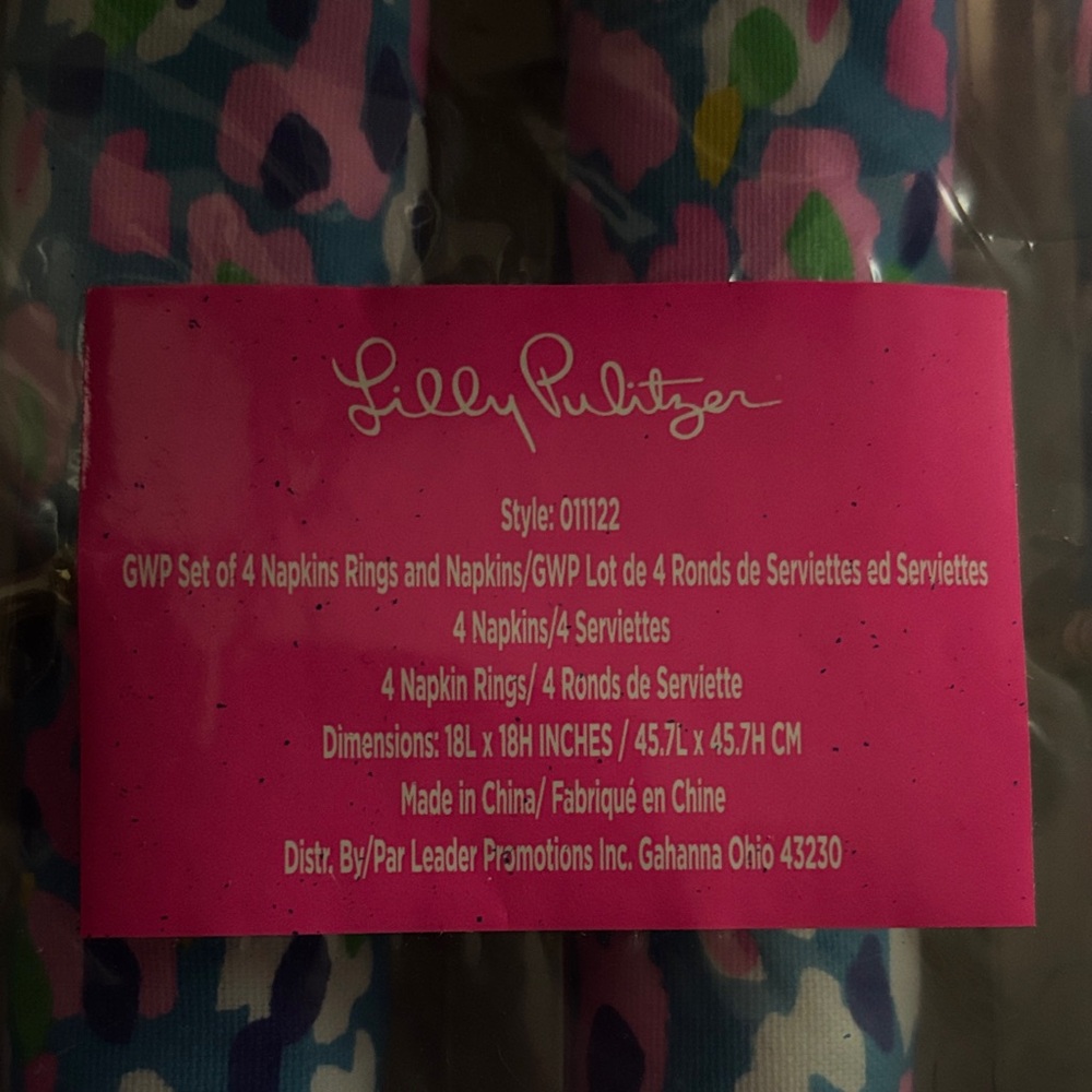 Lilly Pulitzer Pink and Blue Napkin Set